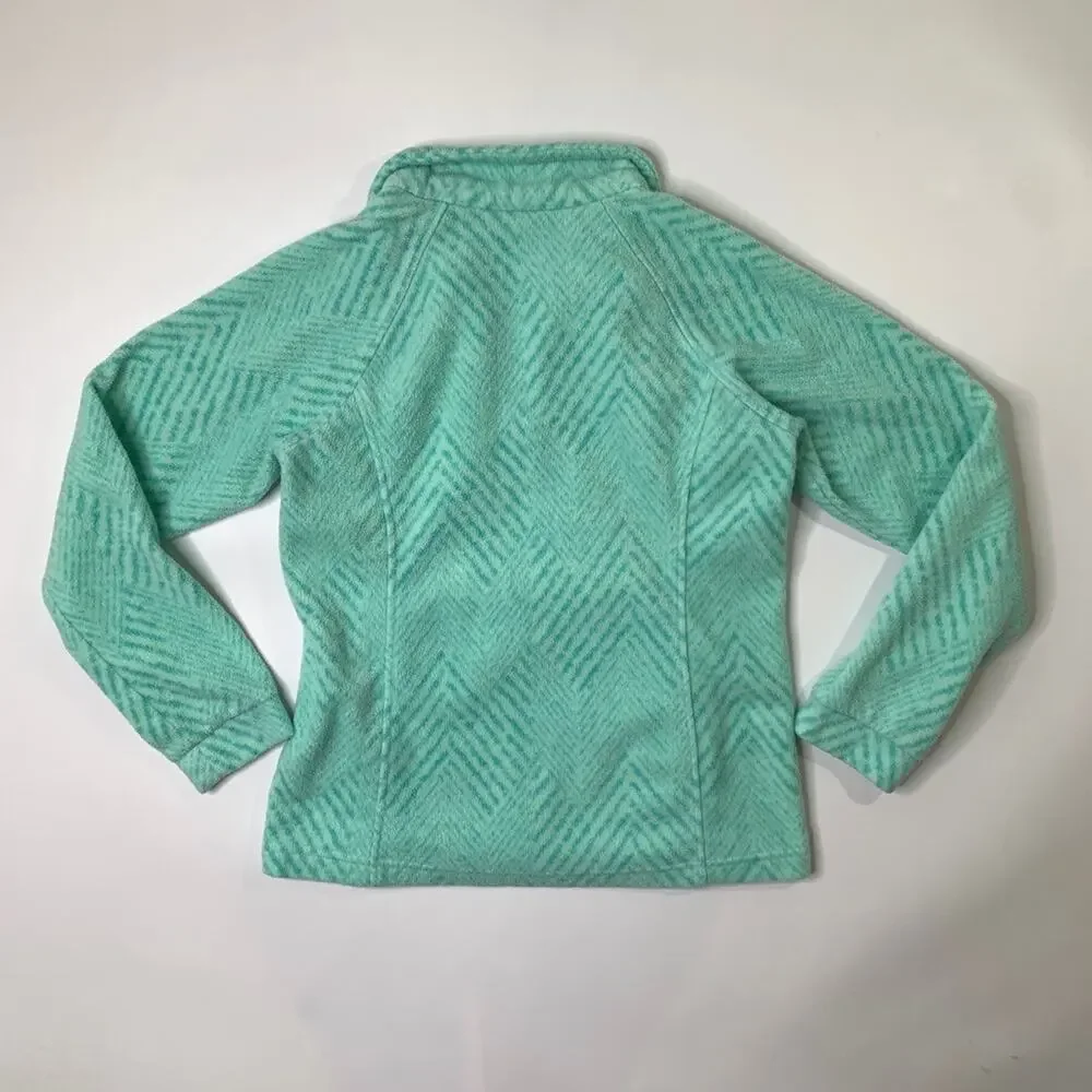 Columbia Jacket Girls Youth L Large Mint Benton Springs II Printed Fleece Zip Up